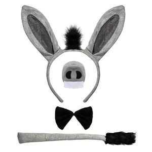 3236 4 Pieces Donkey Costume Set Donkey Ears Headband Donkey